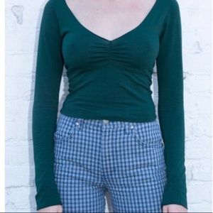 Dark green long sleeve Brandy Melville Gina top